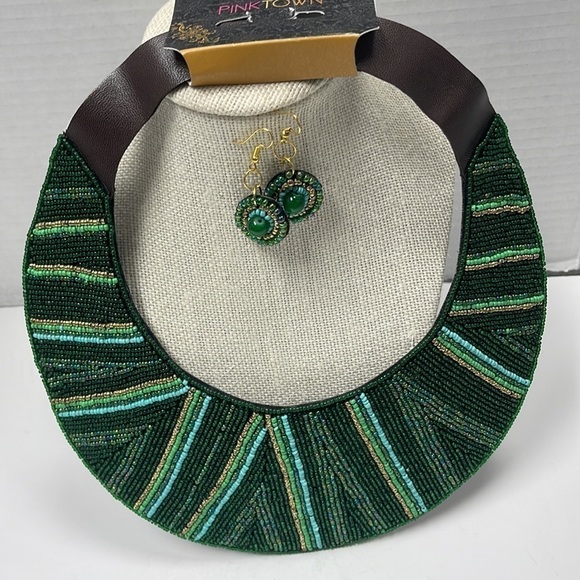 Green Necklace Set New - Picture 3 of 9